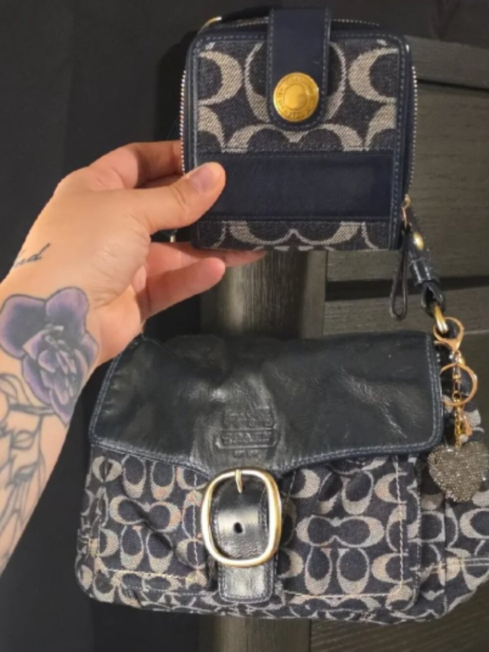 Coach Rare Denim Bleeker with coach legacy denim wallet